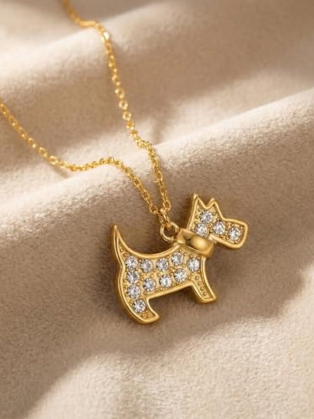Dog and Cat Necklace for Women 14K‎ Gold Plated Trendy Dog Pendant